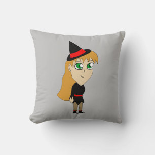 Coussin sorcière chibi