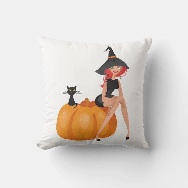 COUSSIN SORCIÈRE D'HALLOWEEN (Recto)
