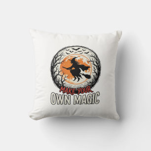 Coussin Sorcière d'Halloween possède un design de chemise 