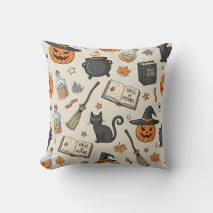 Coussin Sorcière Halloween vintage