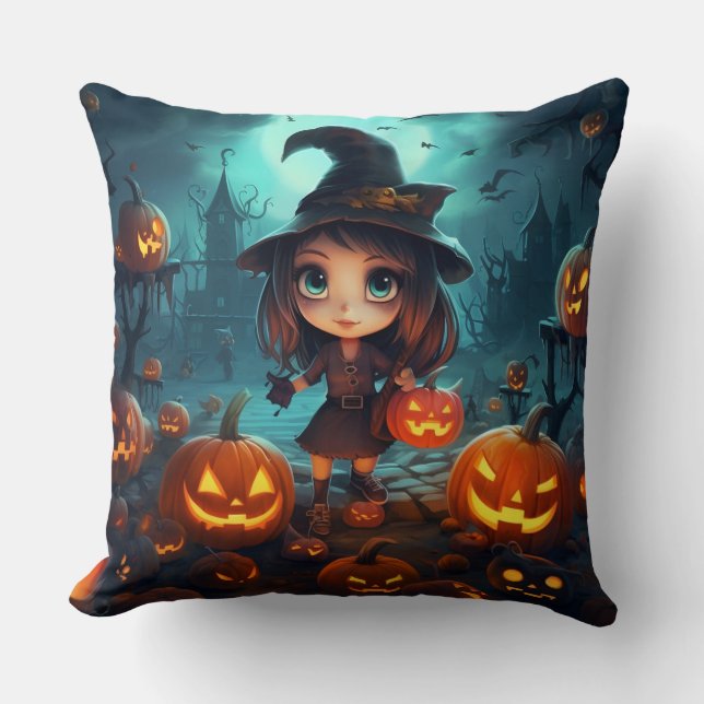 Coussin Sorcière mignonne (Recto)