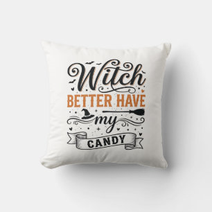 Coussin Sorcière Vintage Mieux Avoir Mon Bonbon Design Hal