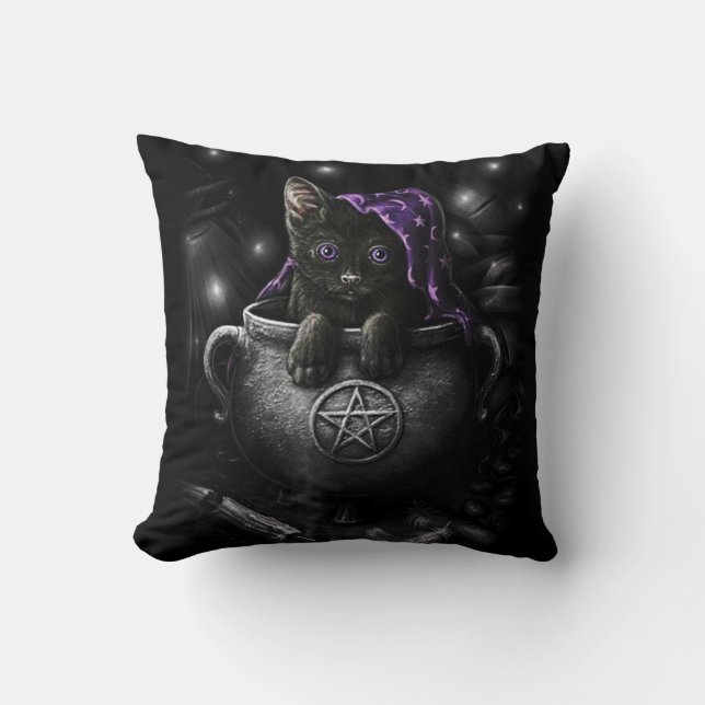 Coussin Sorcières Black Kitten (Recto)