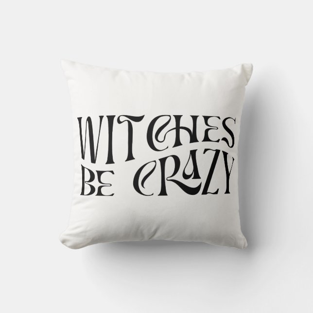 Coussin Sorcières être fou Halloween (Recto)
