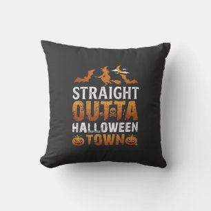 Coussin Sortie directe de la ville d'Halloween Sorcière Lu