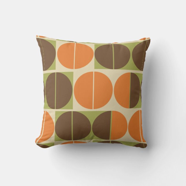 Coussin Soudain 70 Orange Brown Green Géométrique (Recto)