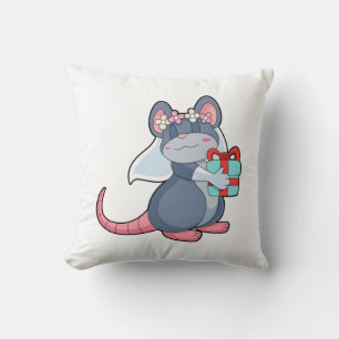 Coussin Souris comme mariée avec voile et cadeau.PNG