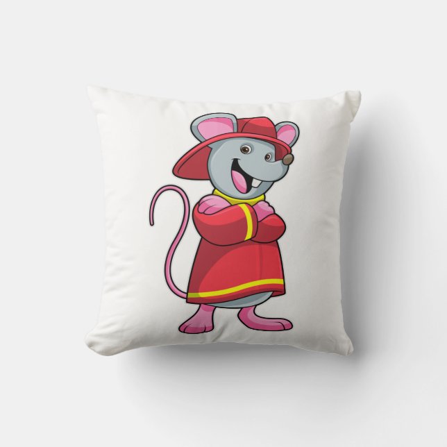 Coussin Souris comme pompier avec casque (Recto)
