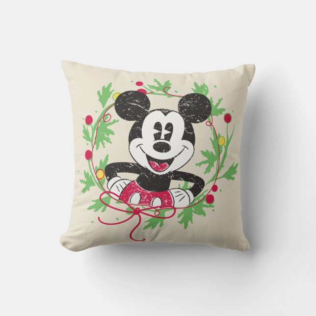 Coussin Souris Mickey vintage | Christmas Wreath (Recto)