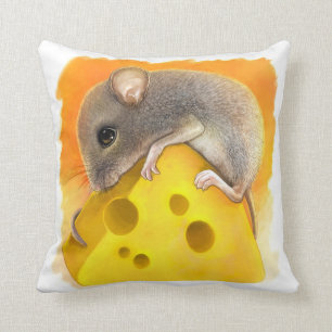 Coussin Souris sur la peinture réaliste de fromage