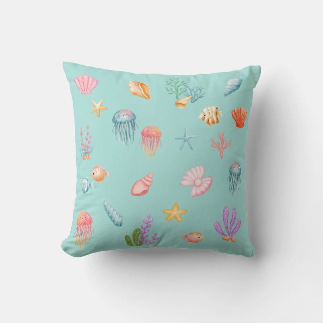 Coussin Sous le Motif marin (Recto)