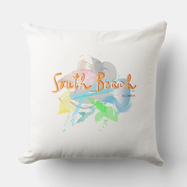 Coussin South Beach Florida Abstrait (Recto)