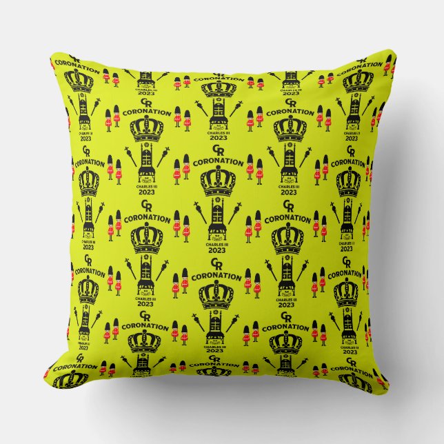 Coussin Souvenir commémoratif du couronnement du roi Charl (Recto)