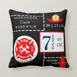 Coussin Souvenir de stat de la naissance du garçon du feu
