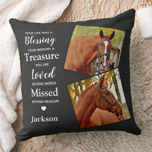 Coussin Souvenir Personnalisé 2 Photo Mémorial moderne (Créateur téléchargé)