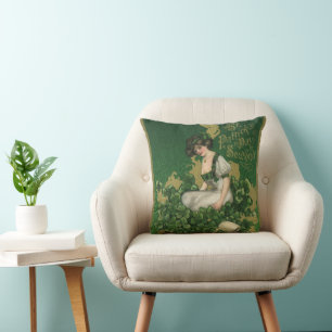 Coussin Souvenir vintage de la Saint-Patrick, jeune Irland