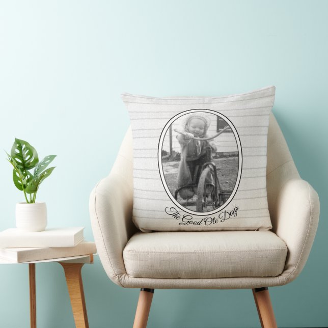 Coussin Souvenirs chérissants avec votre photo nostalgique (Chaise)