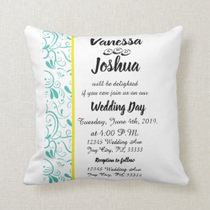 Coussin Souvenirs d'invitations de mariage/coussin de
