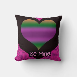 Coussin Soyez à moi Valentine Purple Stripe Coeur