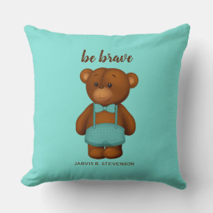 Coussin Soyez courageux   Teddy Bear Baby Boy Throw Oreill