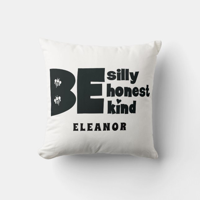 Coussin Soyez idiot et honnête Nom inspirationnel (Recto)
