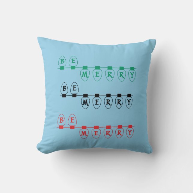 Coussin Soyez joyeux vert lumière (Recto)