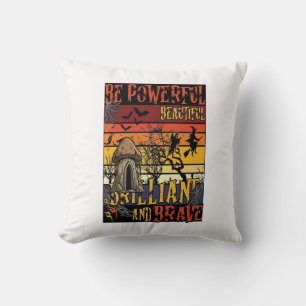 Coussin Soyez un champignon d'Halloween puissant beau bril