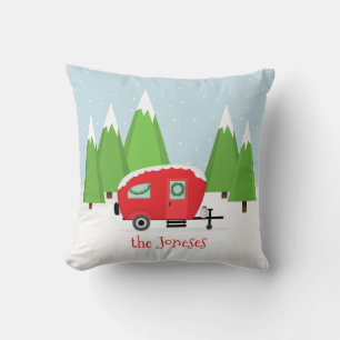 Coussin Soyons aventuriers Camper Retro Noël