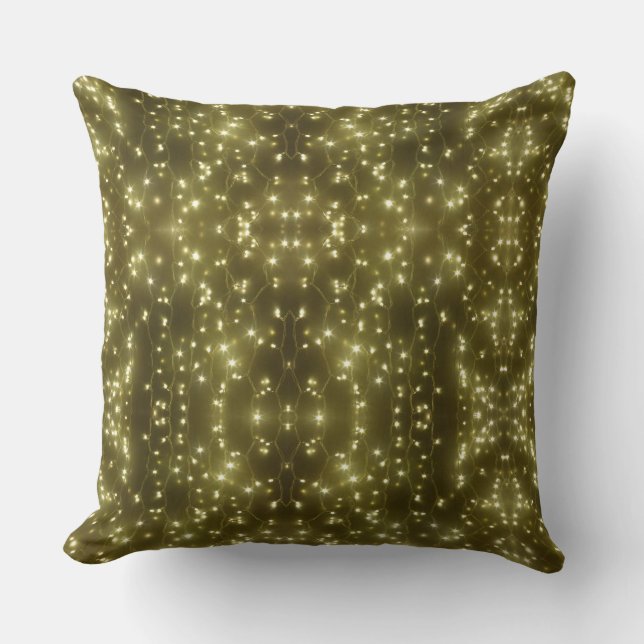 Coussin Sparkling Golden Lights Throw Pillow (Recto)
