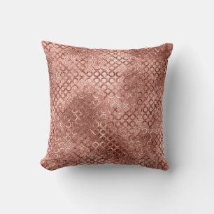 Coussin Sparkly Rose Gold Circles Rose luxe étincelant