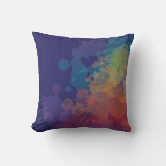 Coussin Spatter arc-en-ciel