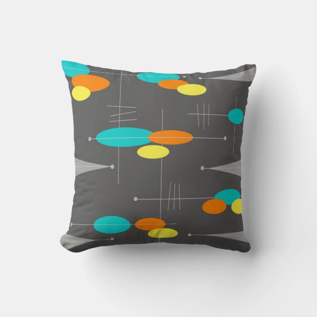 Coussin Sphères d'âge d'espace de la moitié du siècle (Recto)