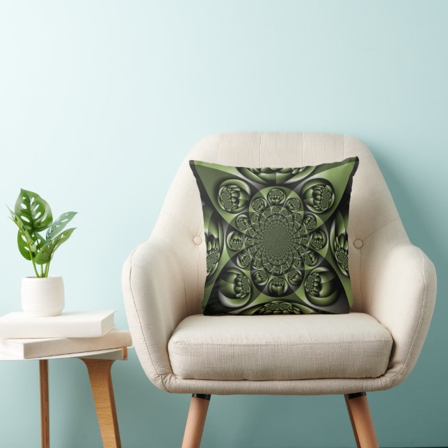 Coussin Sphères miniatures de forêt verte blanche (Chaise)