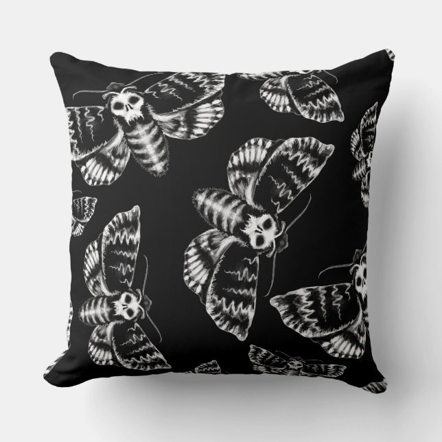 Coussin Sphinx tête de mort gothique (Recto)