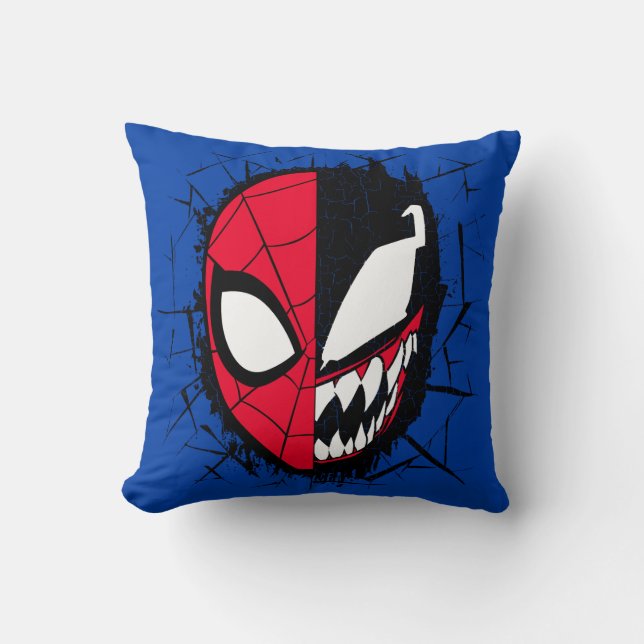 Coussin Spider-Man | Homme-araignée double et visage de ve (Recto)