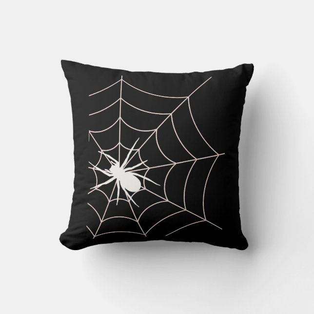 Coussin Spider Web Grossesse Faire-part Halloween (Recto)