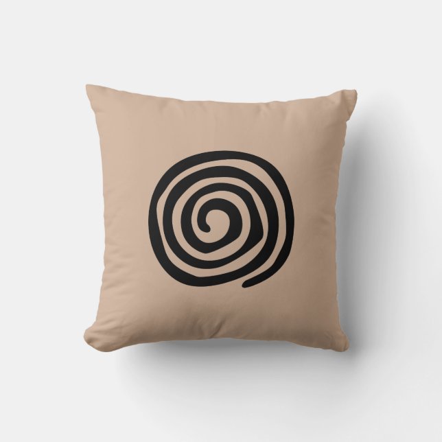 Coussin Spiral pétroglyphe Aztec art tribal primitif (Recto)