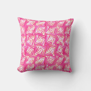 Coussin Spirales Carrés modernes, Coral rose