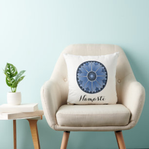 Coussin Spirituel tendance bleu Mandala Namaste