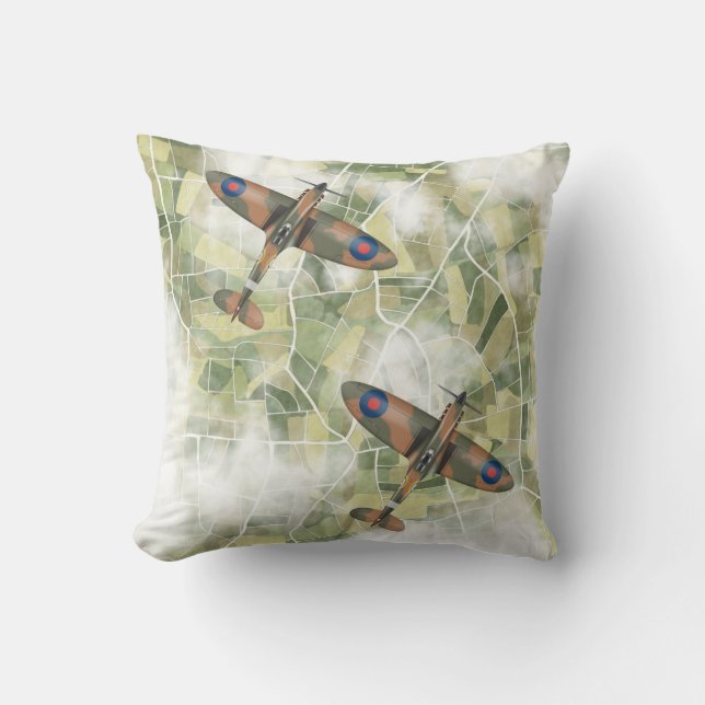Coussin Spitfires volant dans les paires (Recto)