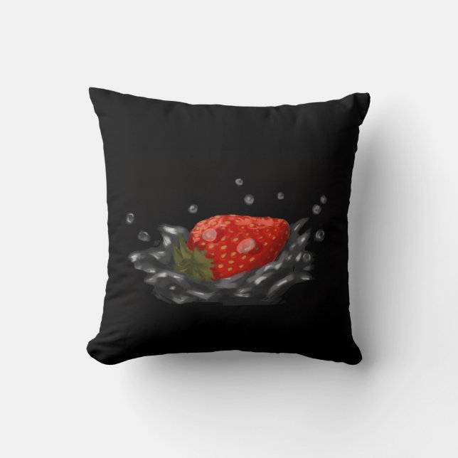 Coussin Splashing strawberry (Recto)