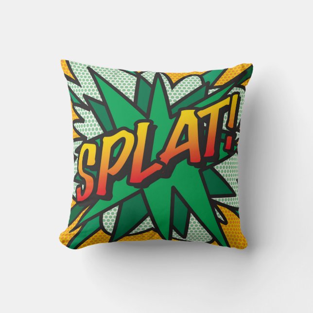 Coussin SPLAT OMG Funny Modern Cool Comédie Pop Art (Recto)