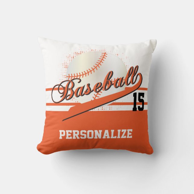 Coussin Sport de baseball| Nom et numéro DO-IT-YOURSELF| O (Recto)