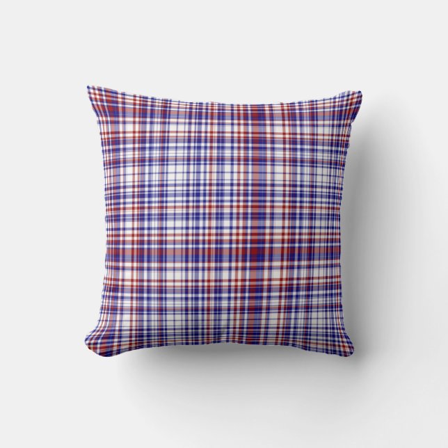 Coussin Sq.Plaid Coussin, Collection Rouge-Blanc-Bleu 02 (Recto)