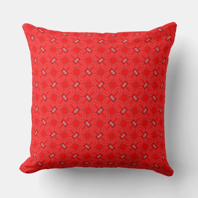 Coussin Square cushion Jimette Design red and white. (Recto)