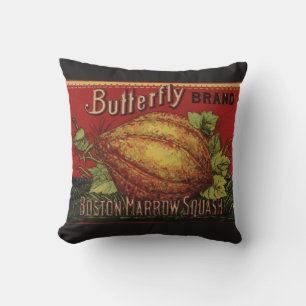 Coussin Squash Antique Végétal Étiquette Can