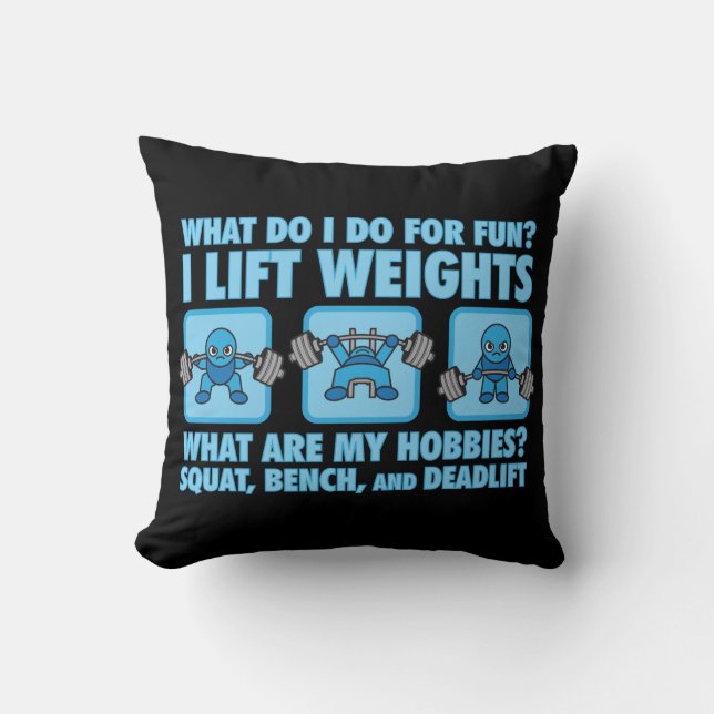 Coussin Squat, Presse À Banc, Remue-Vis - Hobbies - Kawaii (Recto)