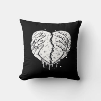 Coussin Squelette Mains Coeur - Coeur gothique Classique