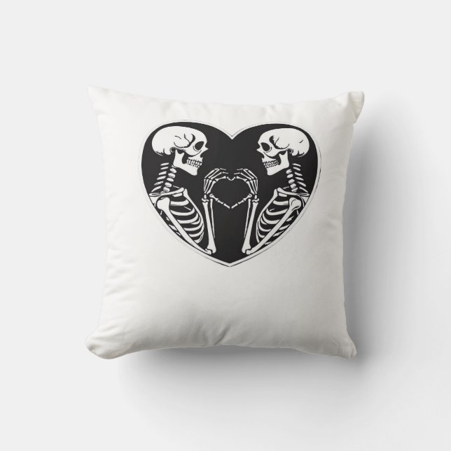 Coussin Squelette Mains Coeur Signer Halloween Costume Ret (Recto)