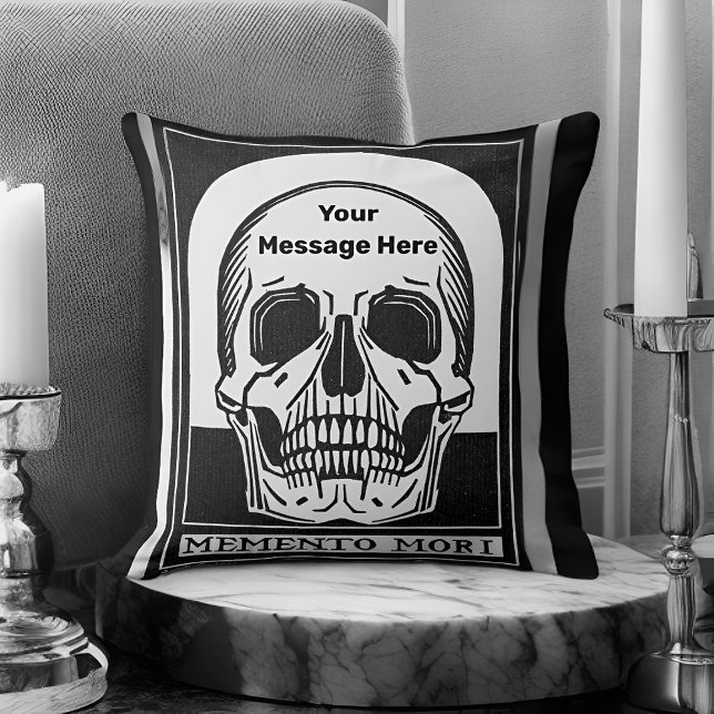 Coussin Squelette personnalisé Anniversaire fête d'Hallowe (Créateur téléchargé)